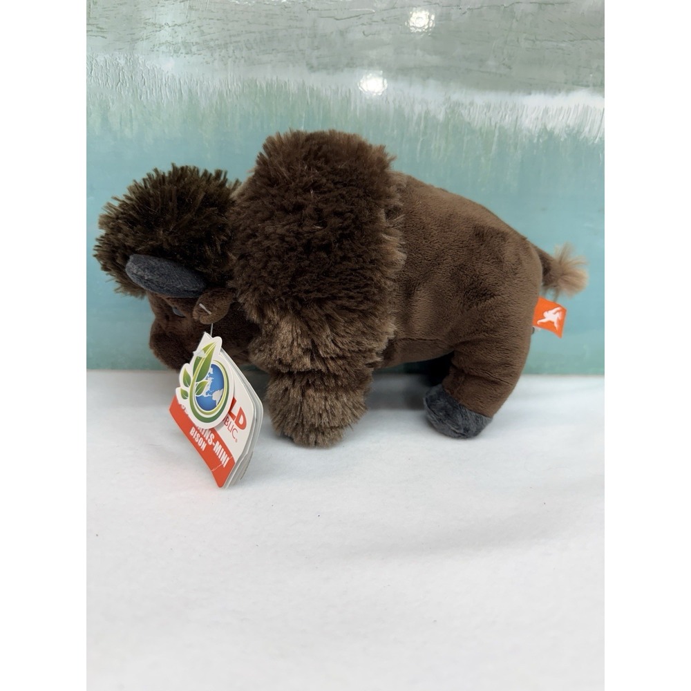 Bison Mini Cuddlekins Plush with Tag by Wild Republic K&M Brown NWT 9"